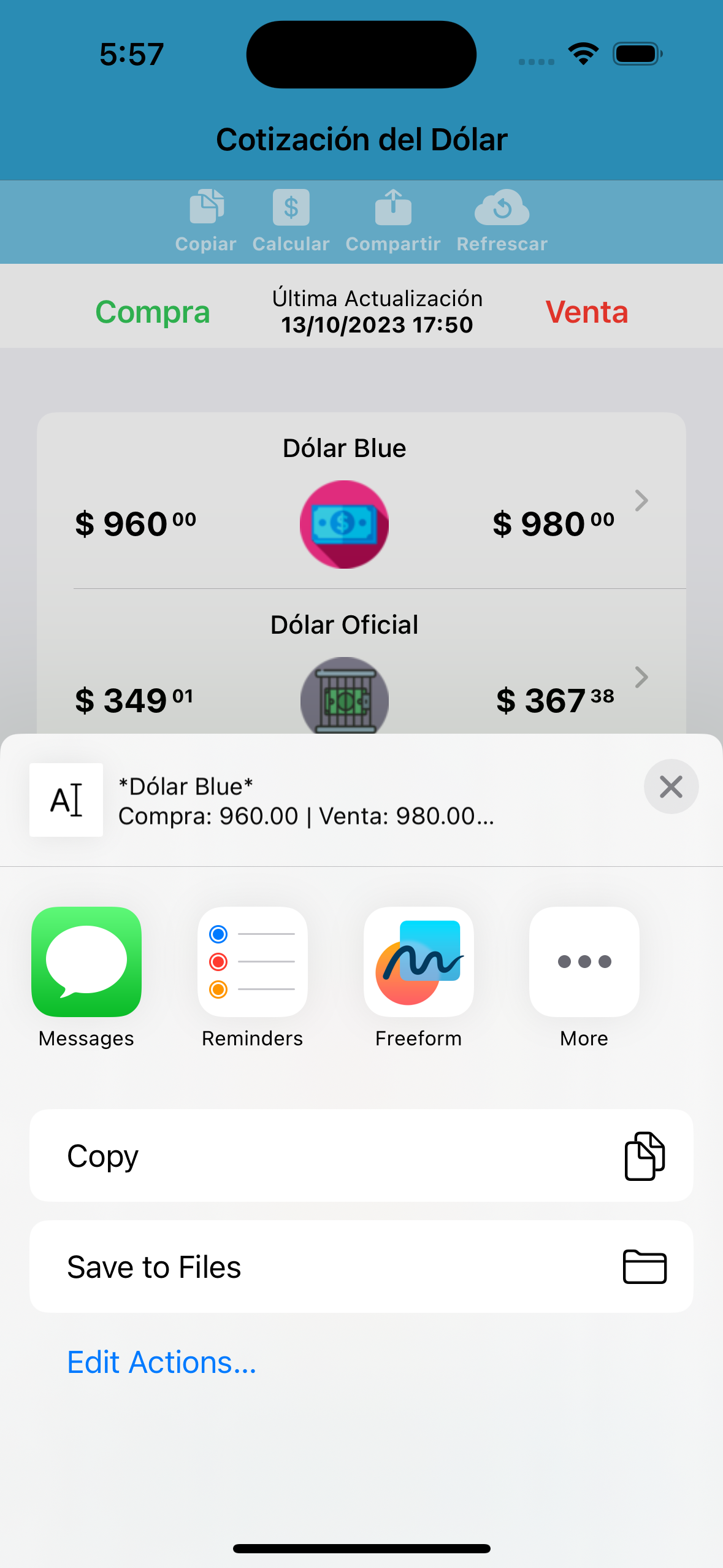 Compartir Cotizaciones